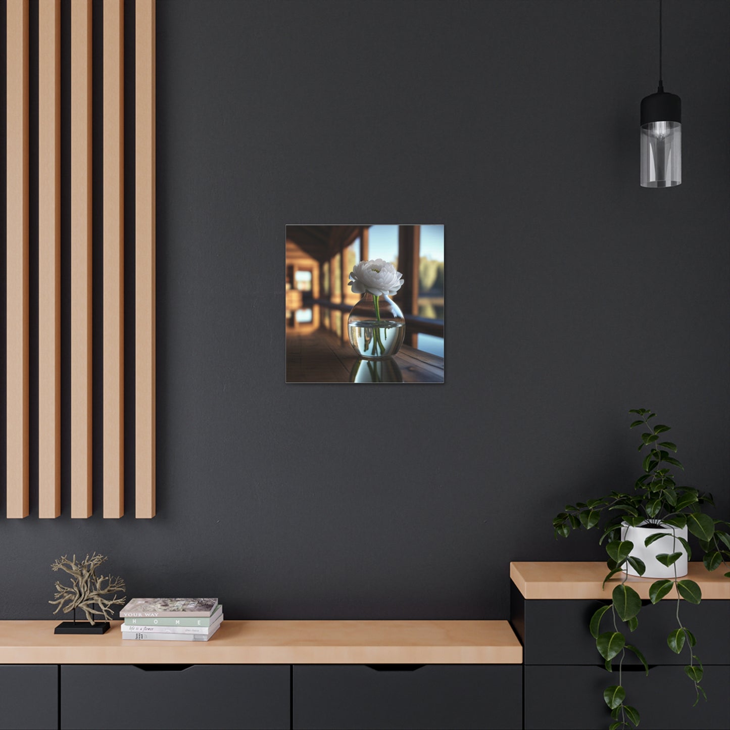 Canvas Gallery Wraps White Peony glass vase 3