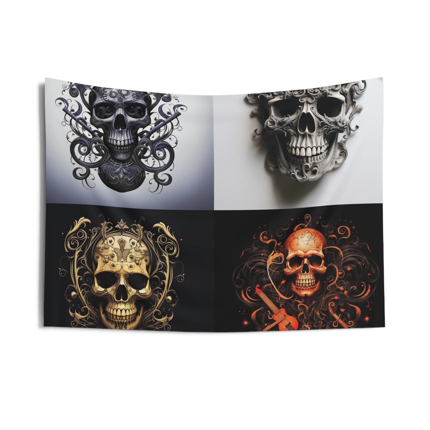 Indoor Wall Tapestries Skull Treble Clef 5