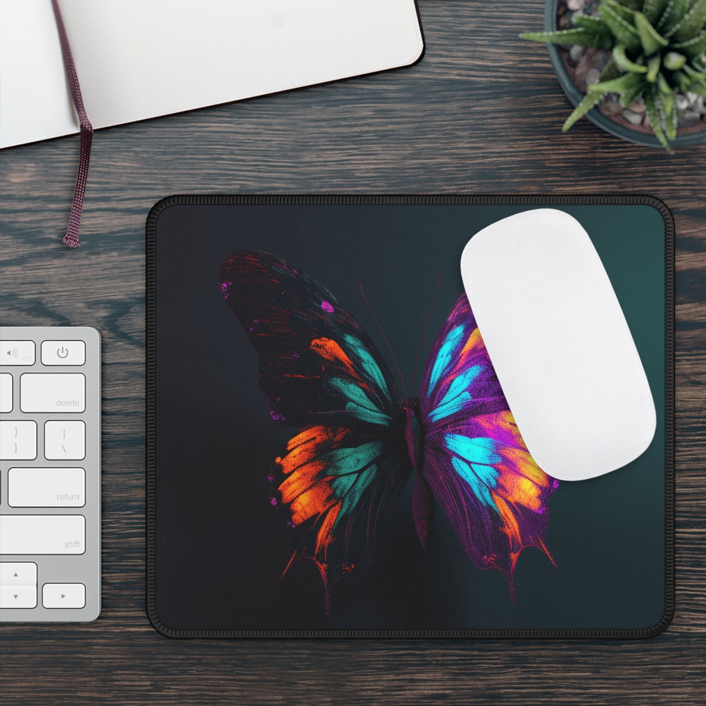 Gaming Mouse Pad  Hyper Colorful Butterfly Purple 2