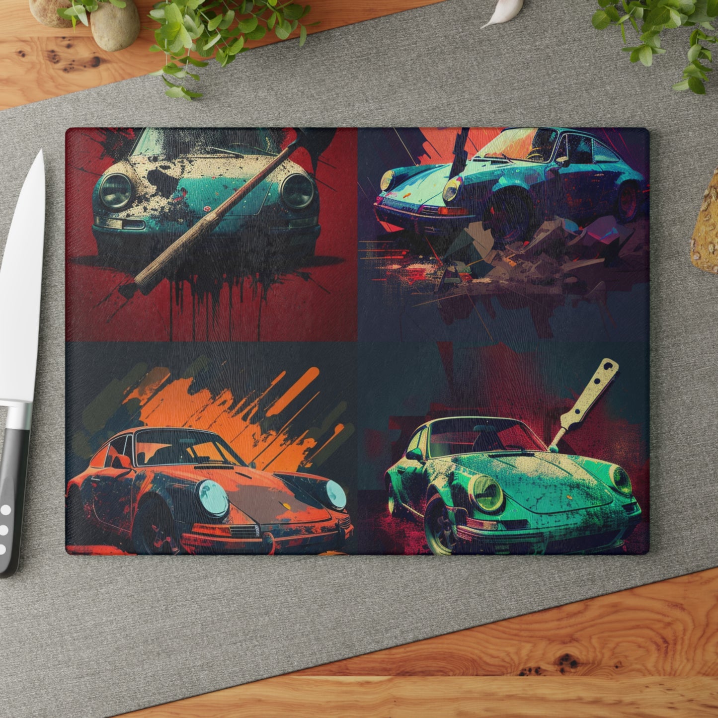 Glass Cutting Board Porsche Abstract 5