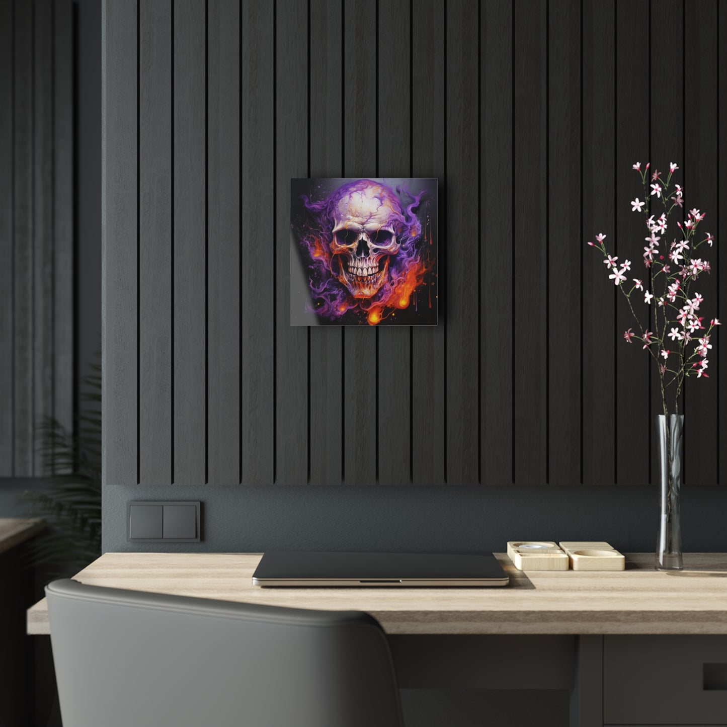 Acrylic Prints Skull Flames 2