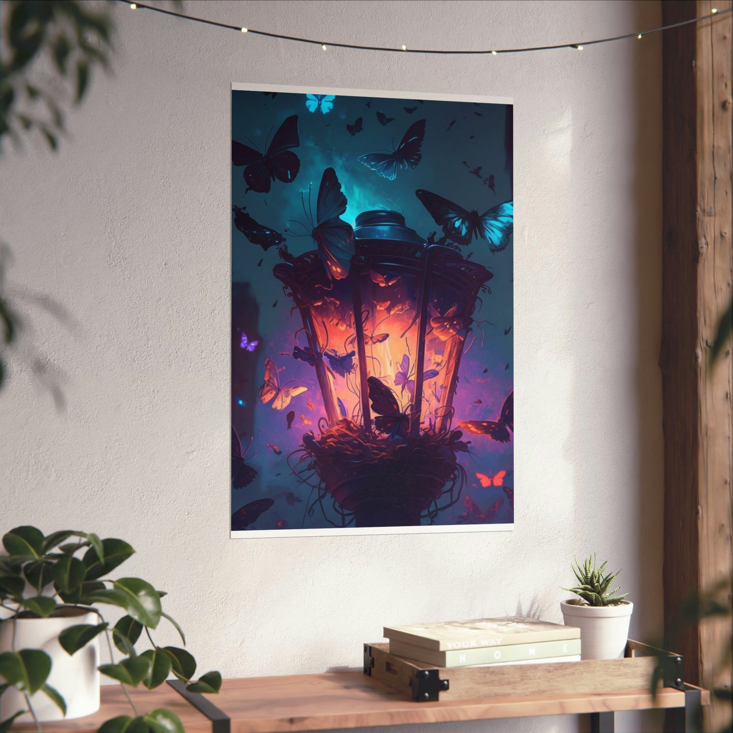 Premium Matte Vertical Posters Street Light Butterfly 3