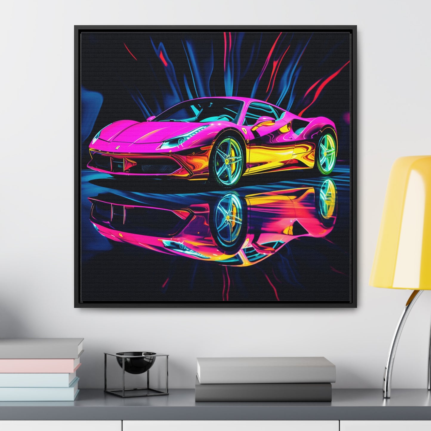 Gallery Canvas Wraps, Square Frame Pink Macro Ferrari 3