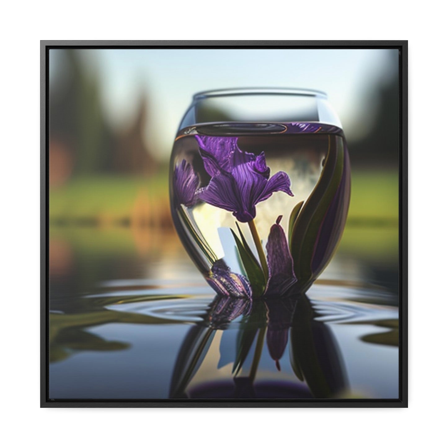 Gallery Canvas Wraps, Square Frame Purple Iris in a vase 3