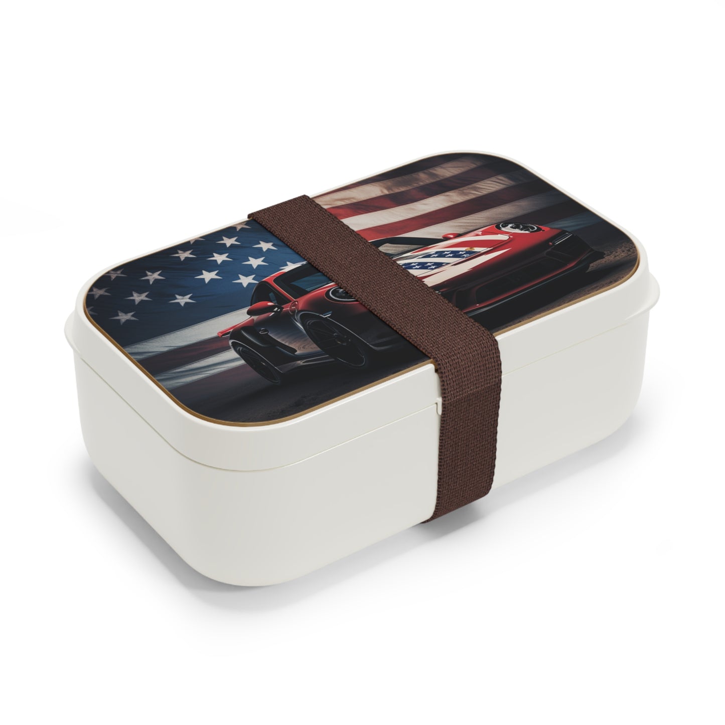 Bento Lunch Box American Flag Background Porsche 3