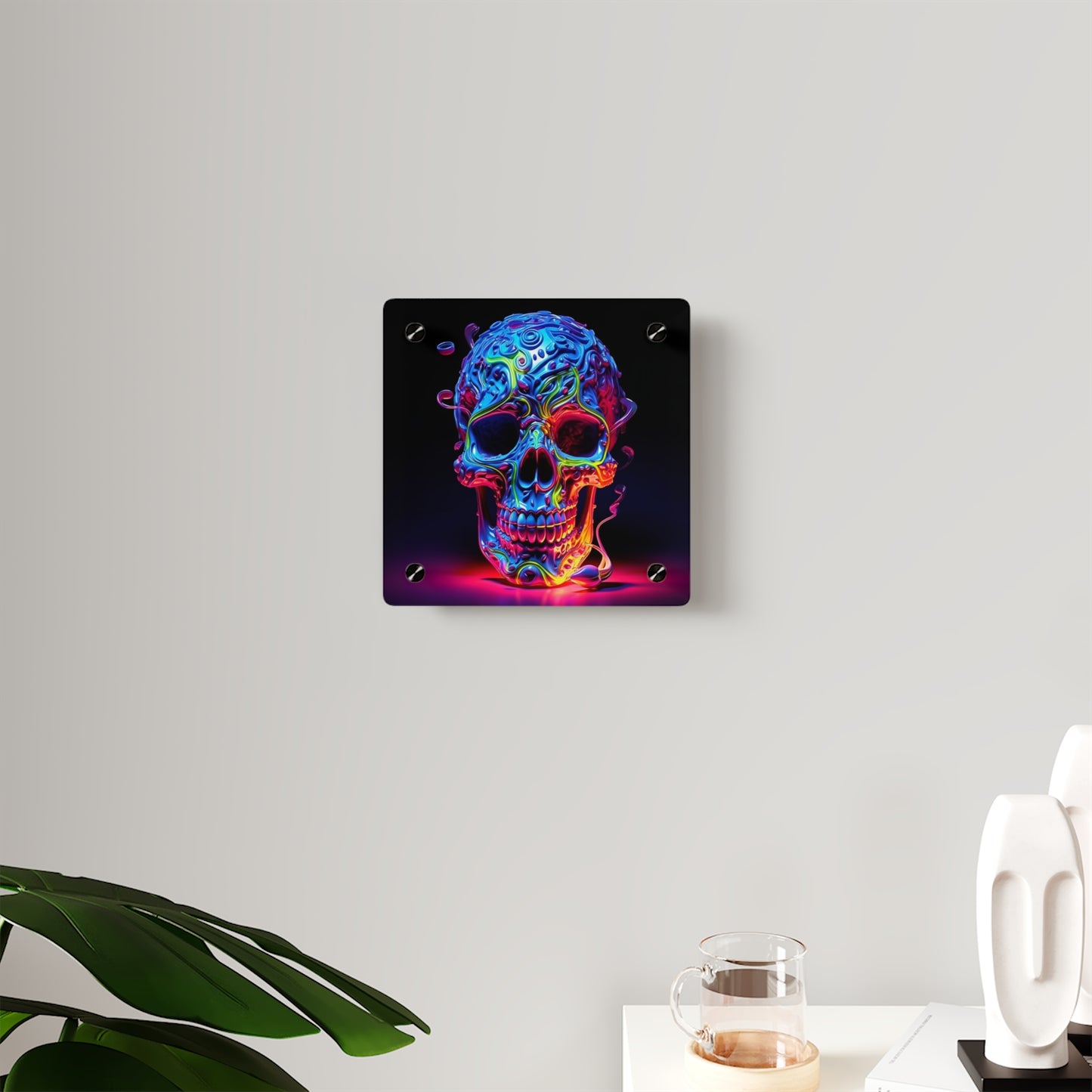 Acrylic Wall Art Panels Macro Skull Color 3