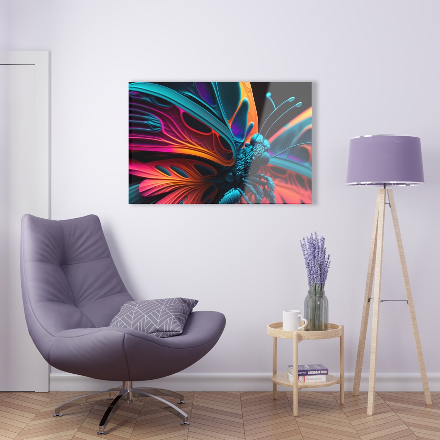 Acrylic Prints Neon Butterfly Macro 4