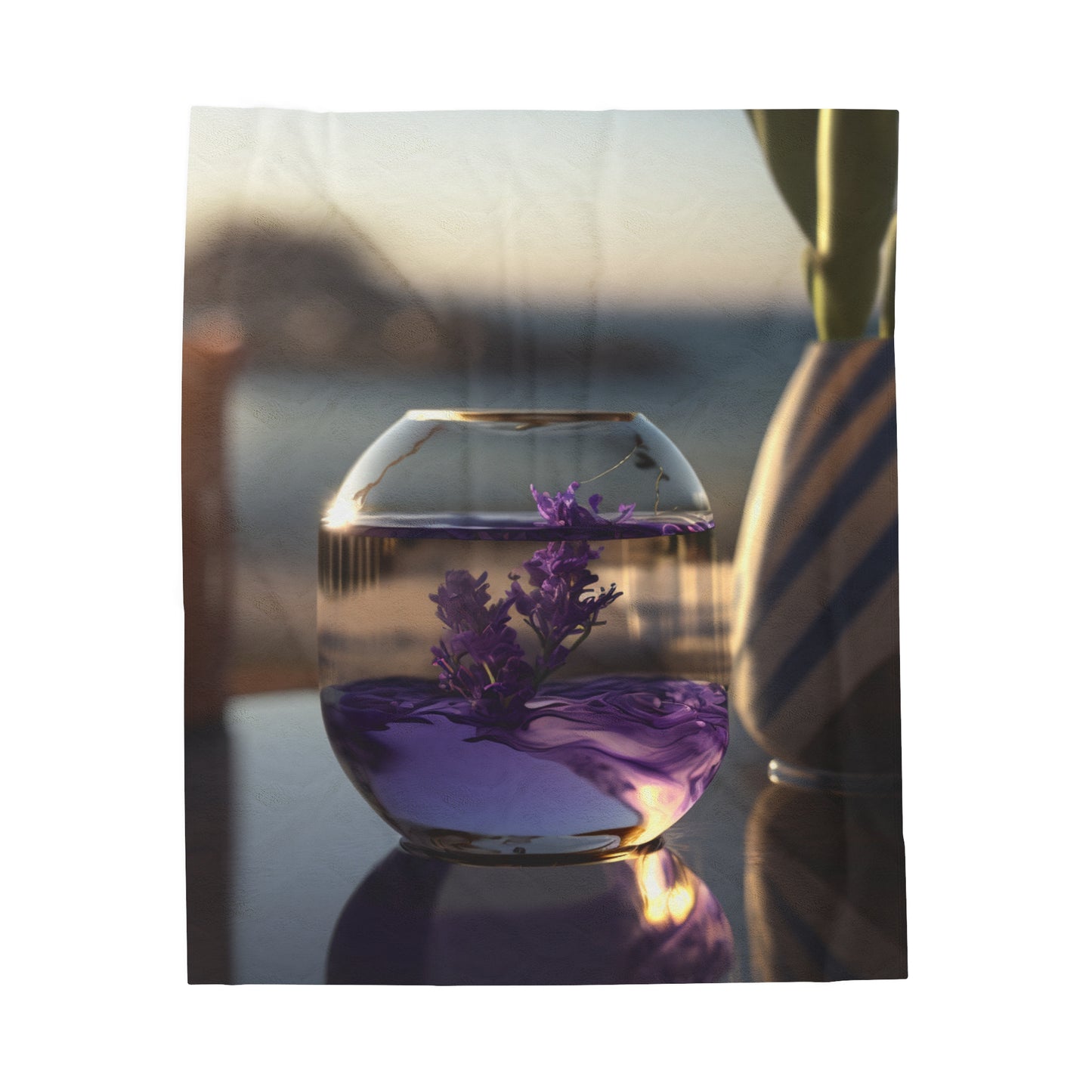 Velveteen Plush Blanket Lavender in a vase 1