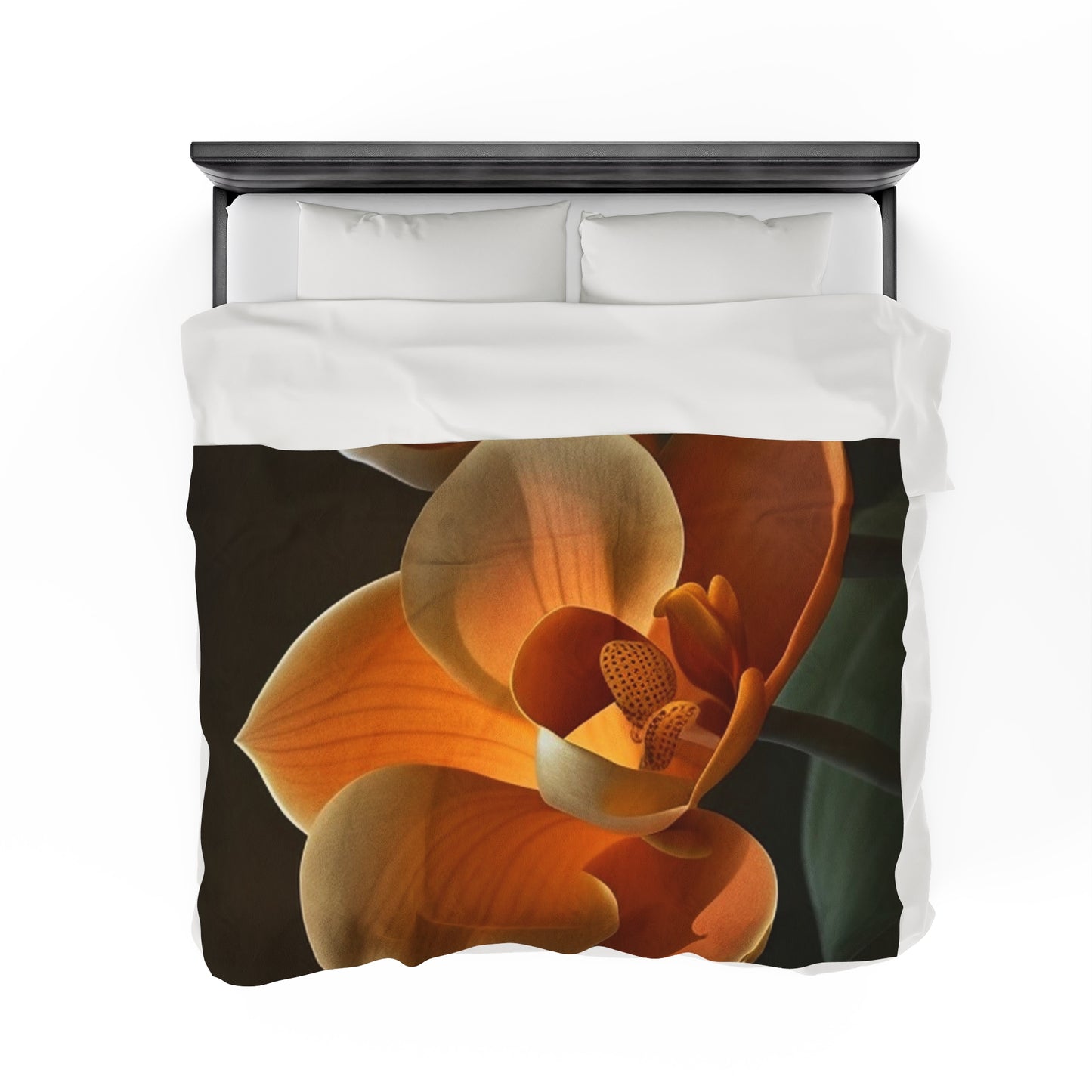 Velveteen Plush Blanket Orange Orchid 4