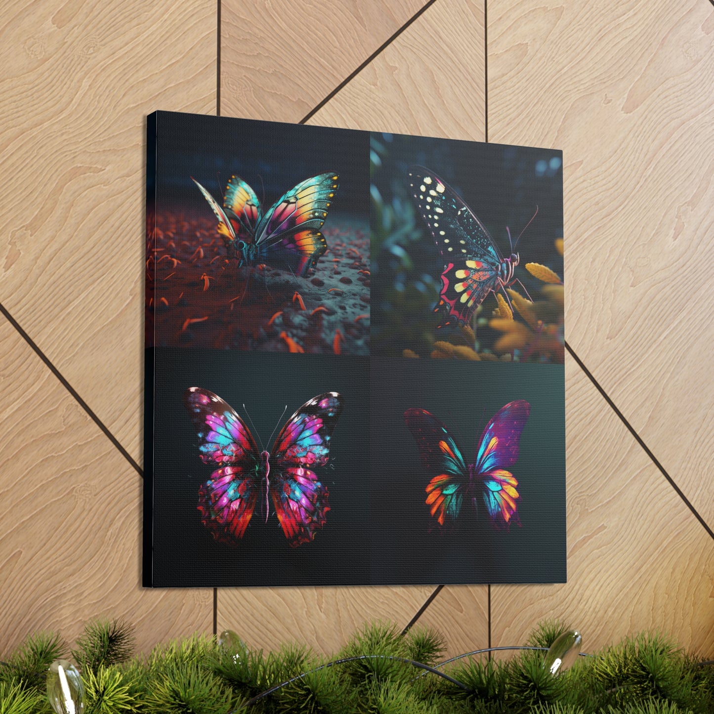 Canvas Gallery Wraps Hyper Colorful Butterfly Macro 5