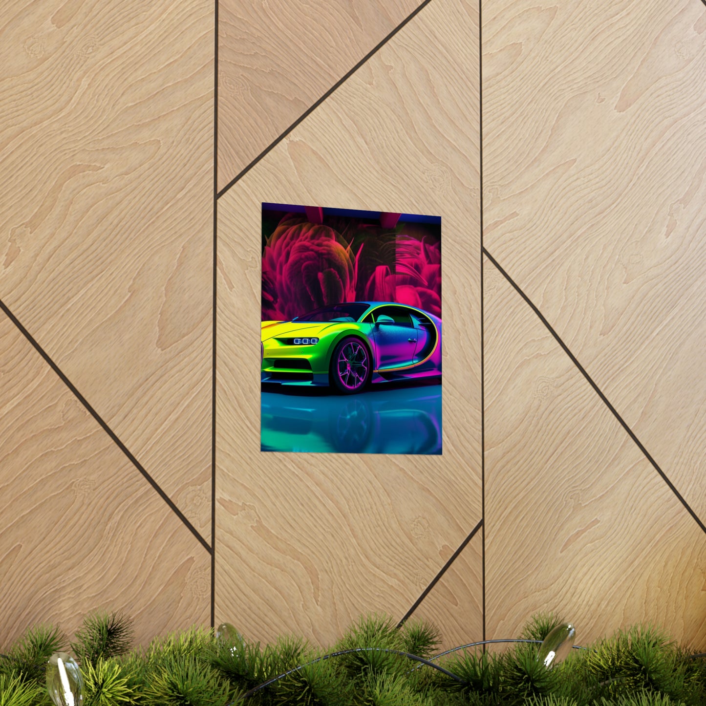 Premium Matte Vertical Posters Florescent Bugatti Flair 1