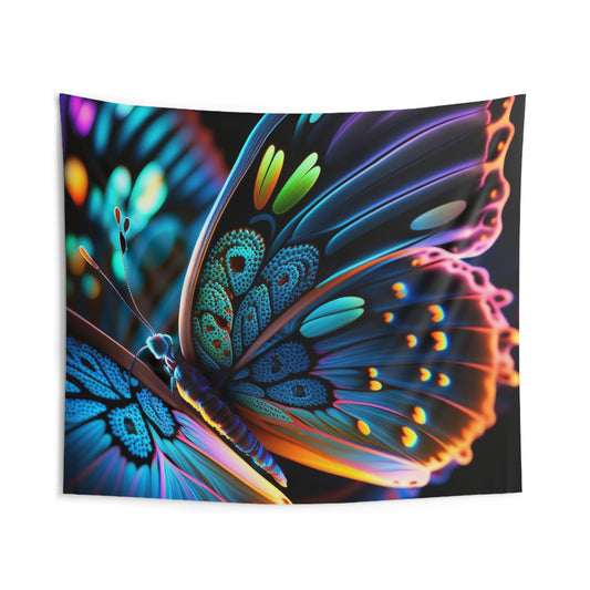 Indoor Wall Tapestries Neon Butterfly Macro 2