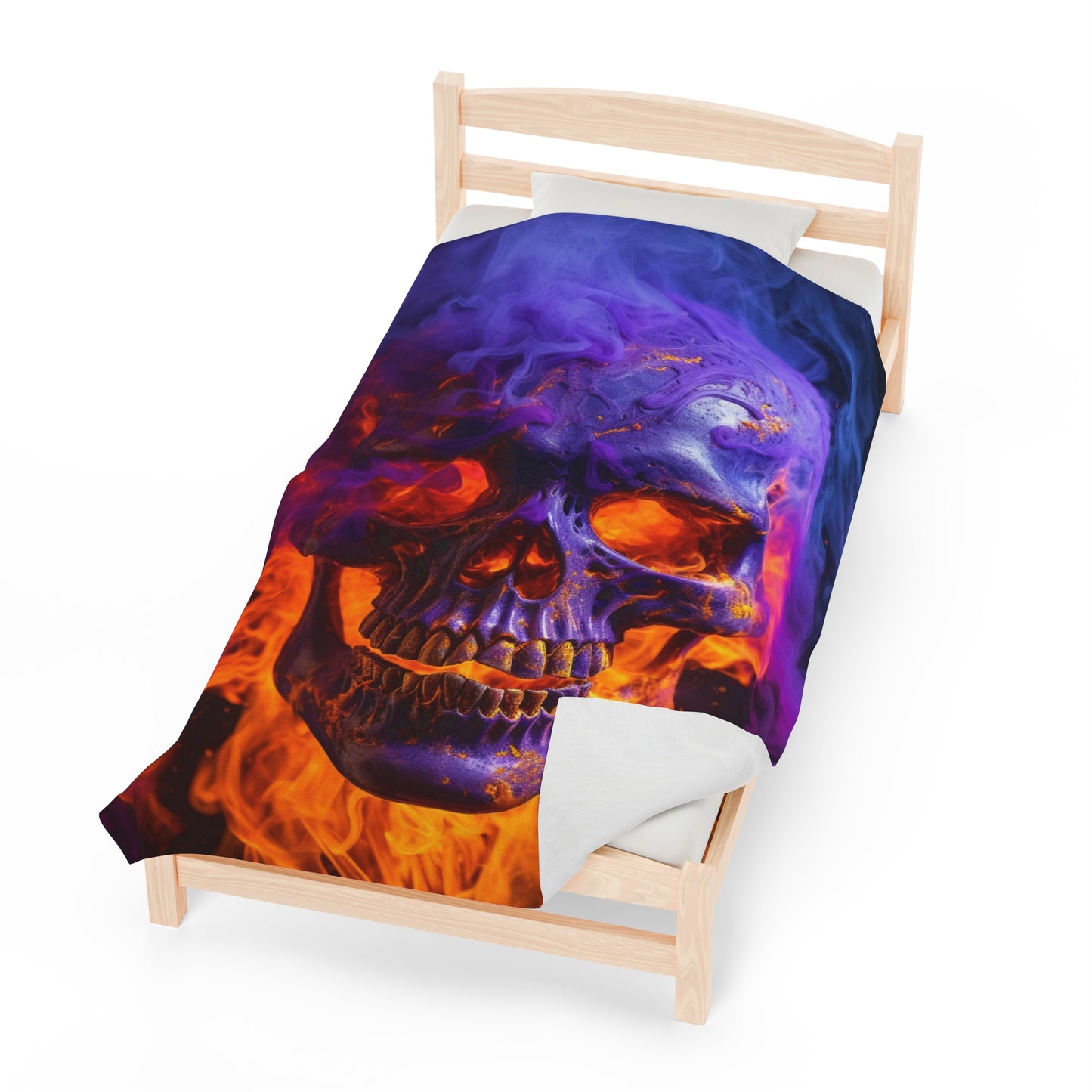 Velveteen Plush Blanket Macro Skull 1