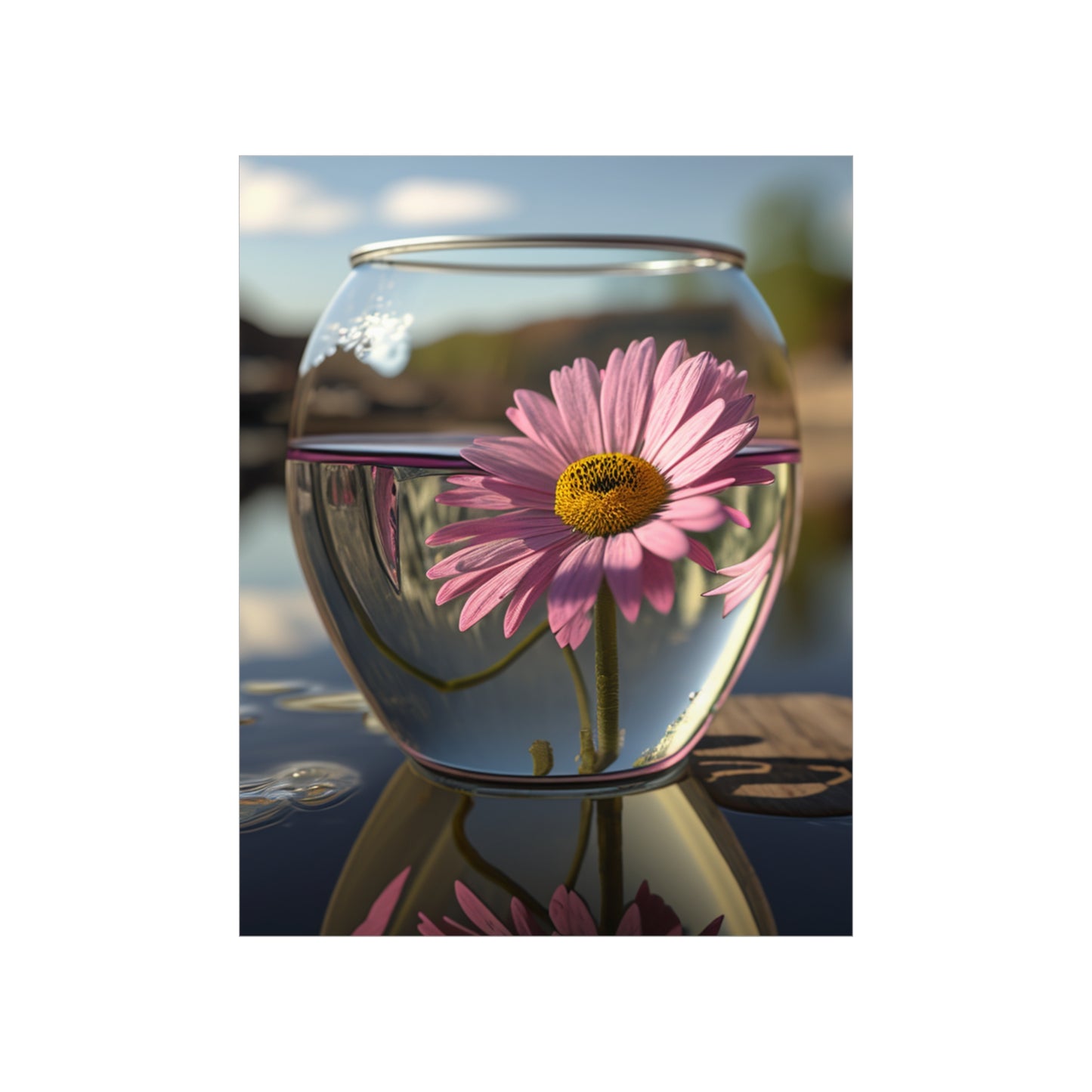 Premium Matte Vertical Posters Daisy in a vase 1