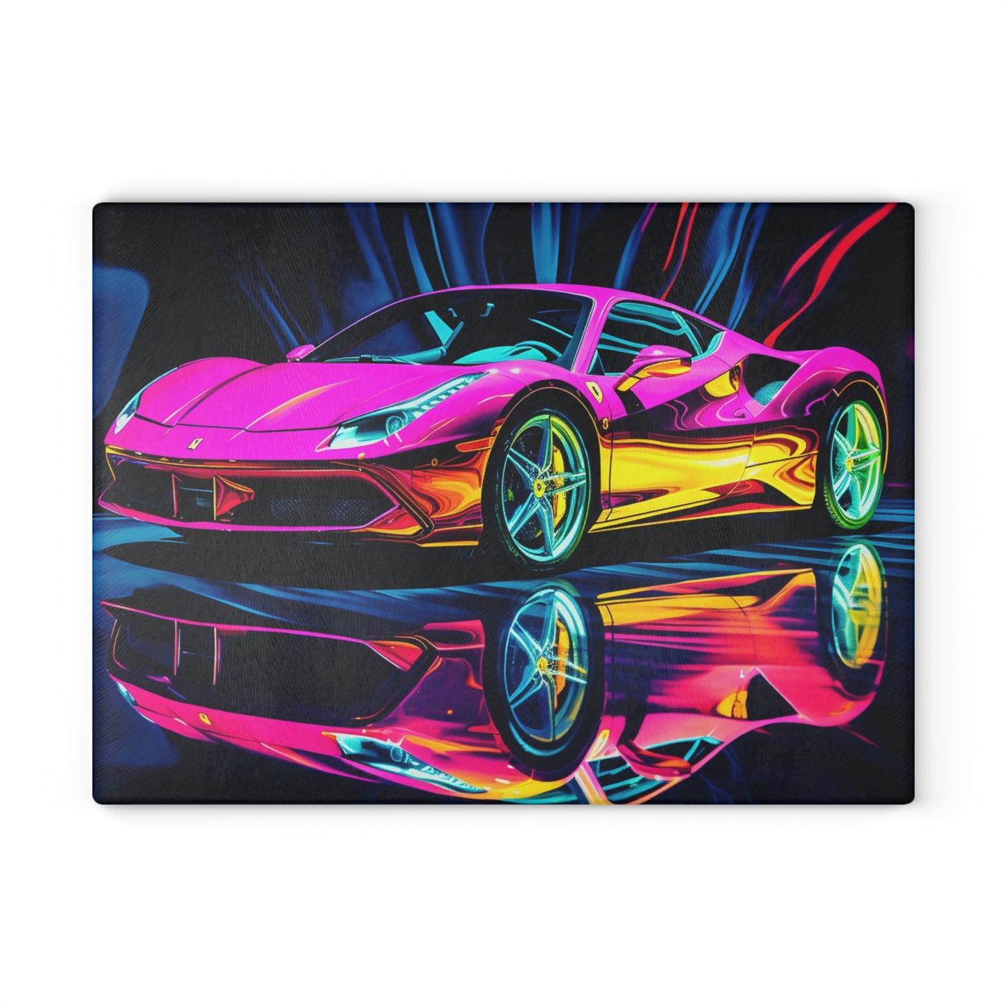 Glass Cutting Board Pink Macro Ferrari 3