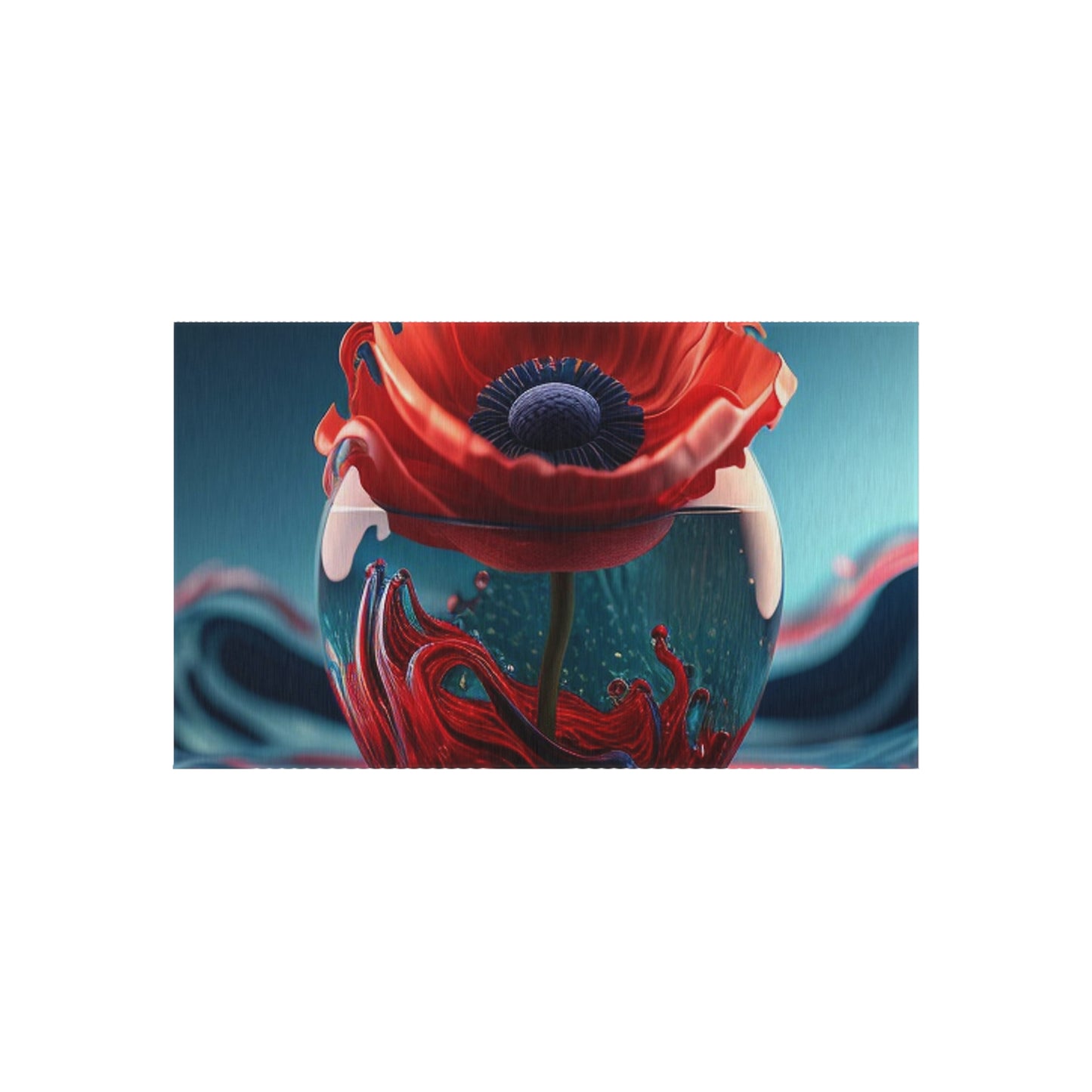 Outdoor Rug  Red Anemone in a Vase 2