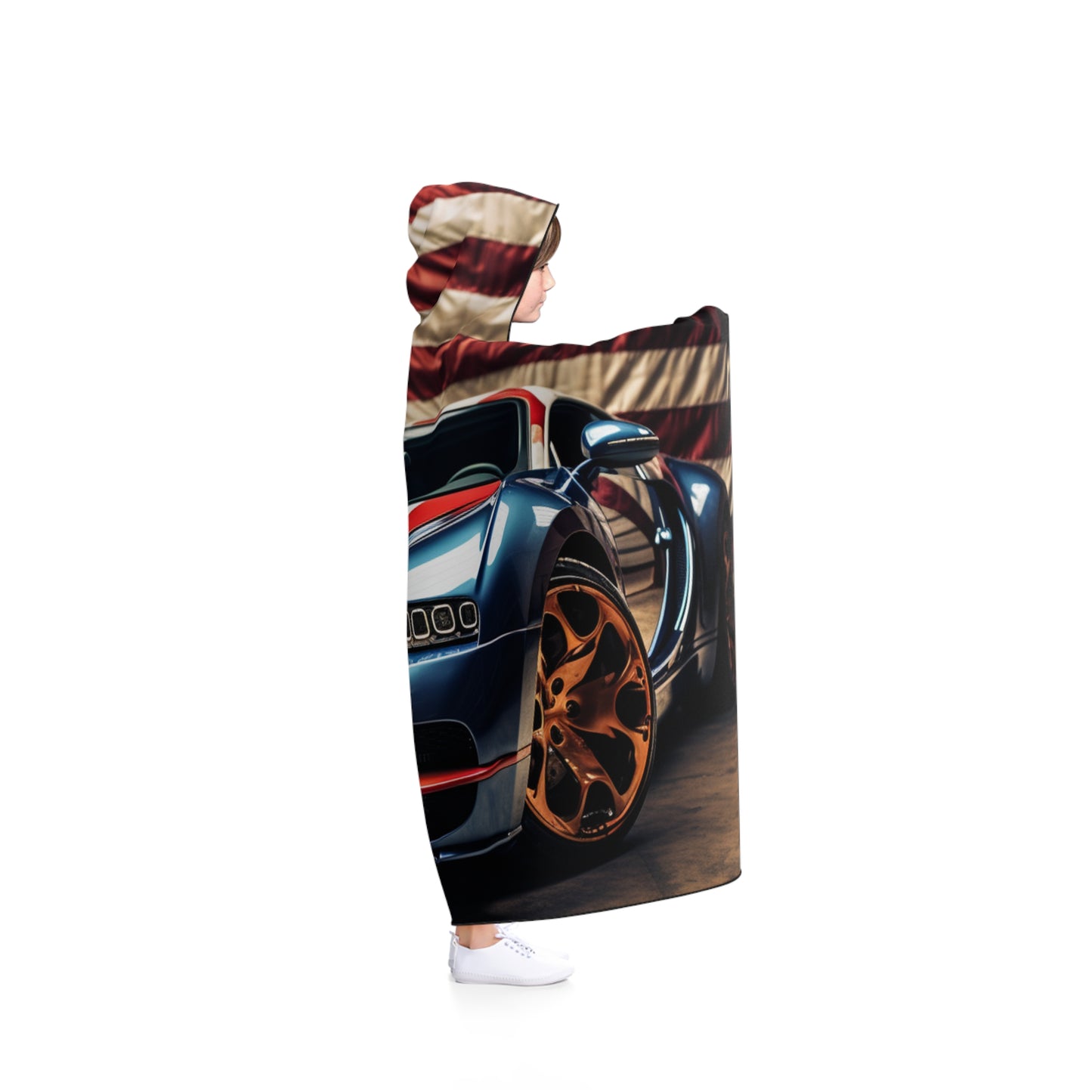 Hooded Blanket Bugatti Flag American 4