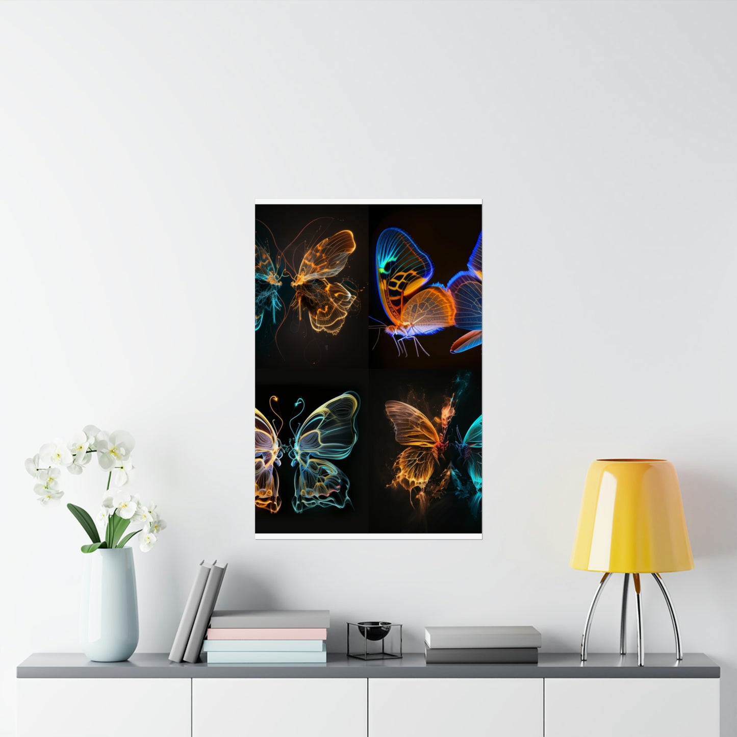 Premium Matte Vertical Posters Neon Glo Butterfly 5