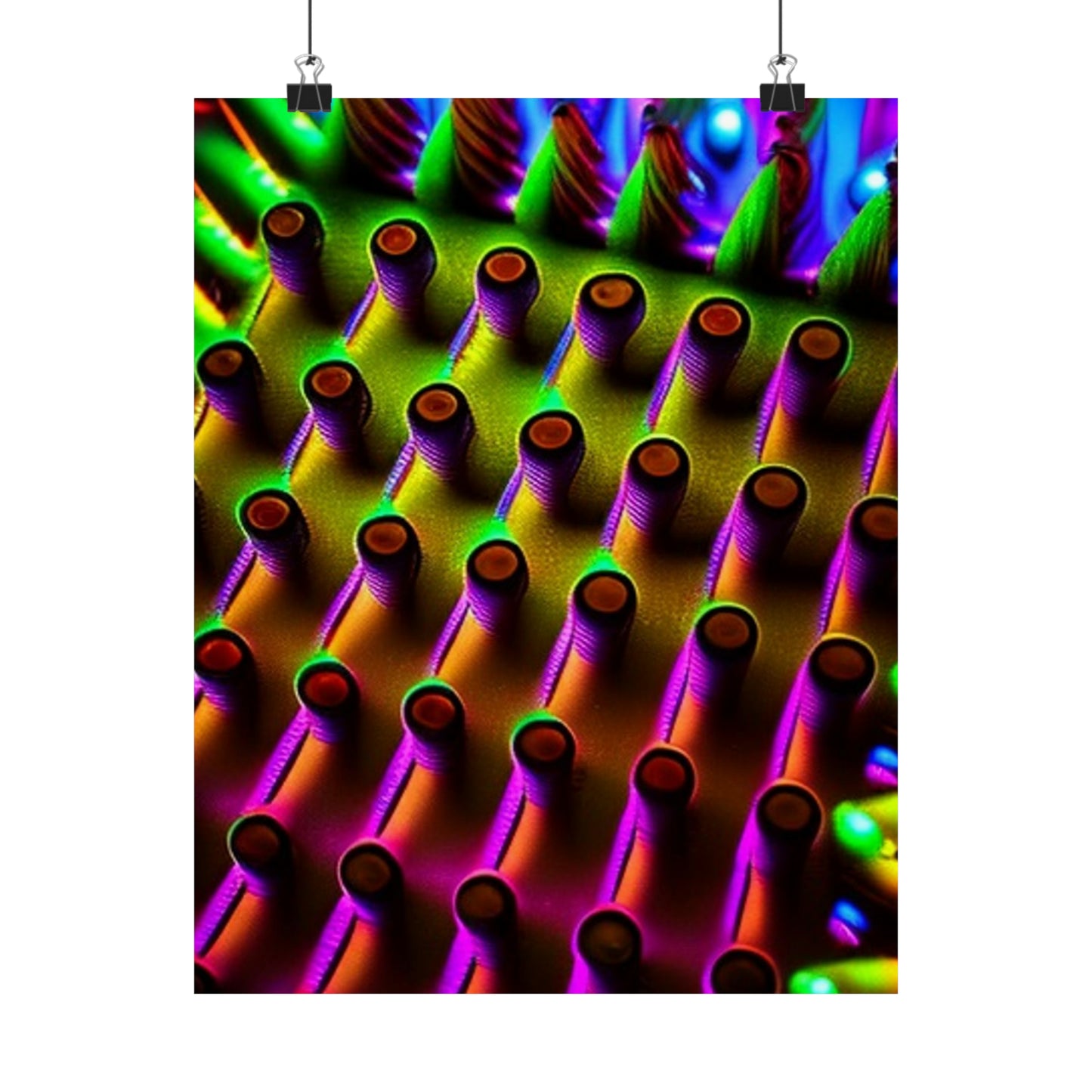 posters Macro Cactus neon square 1