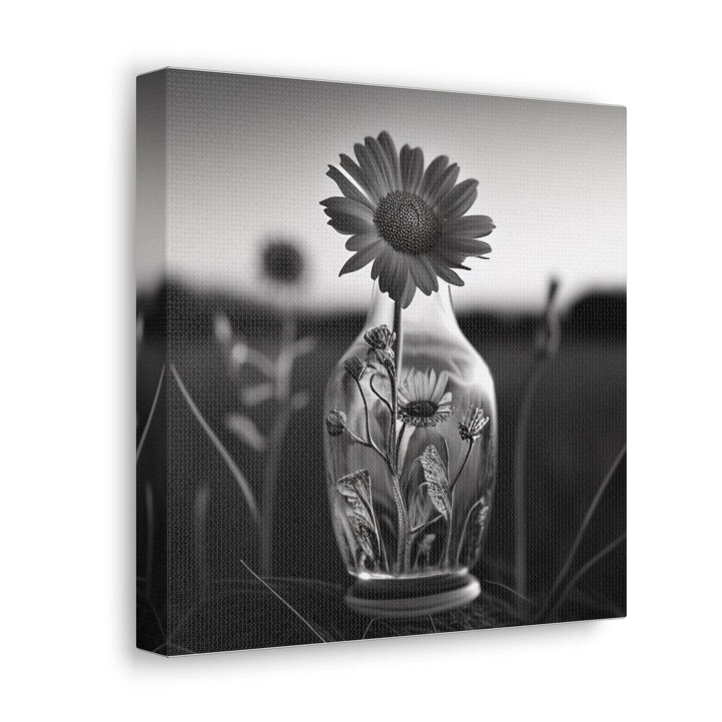 Canvas Gallery Wraps Yellw Sunflower in a vase 2