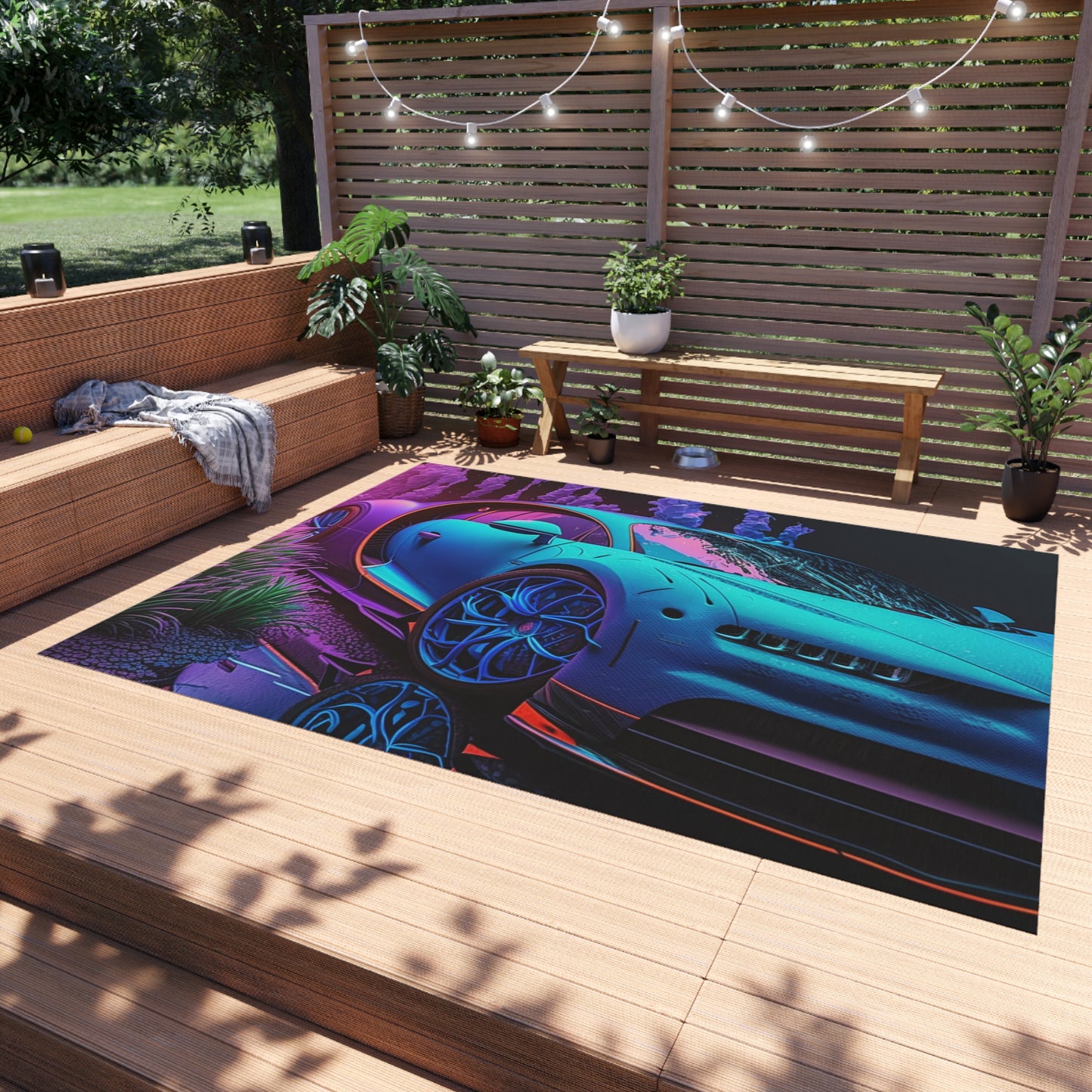 Outdoor Rug  Bugatti Neon Chiron 2