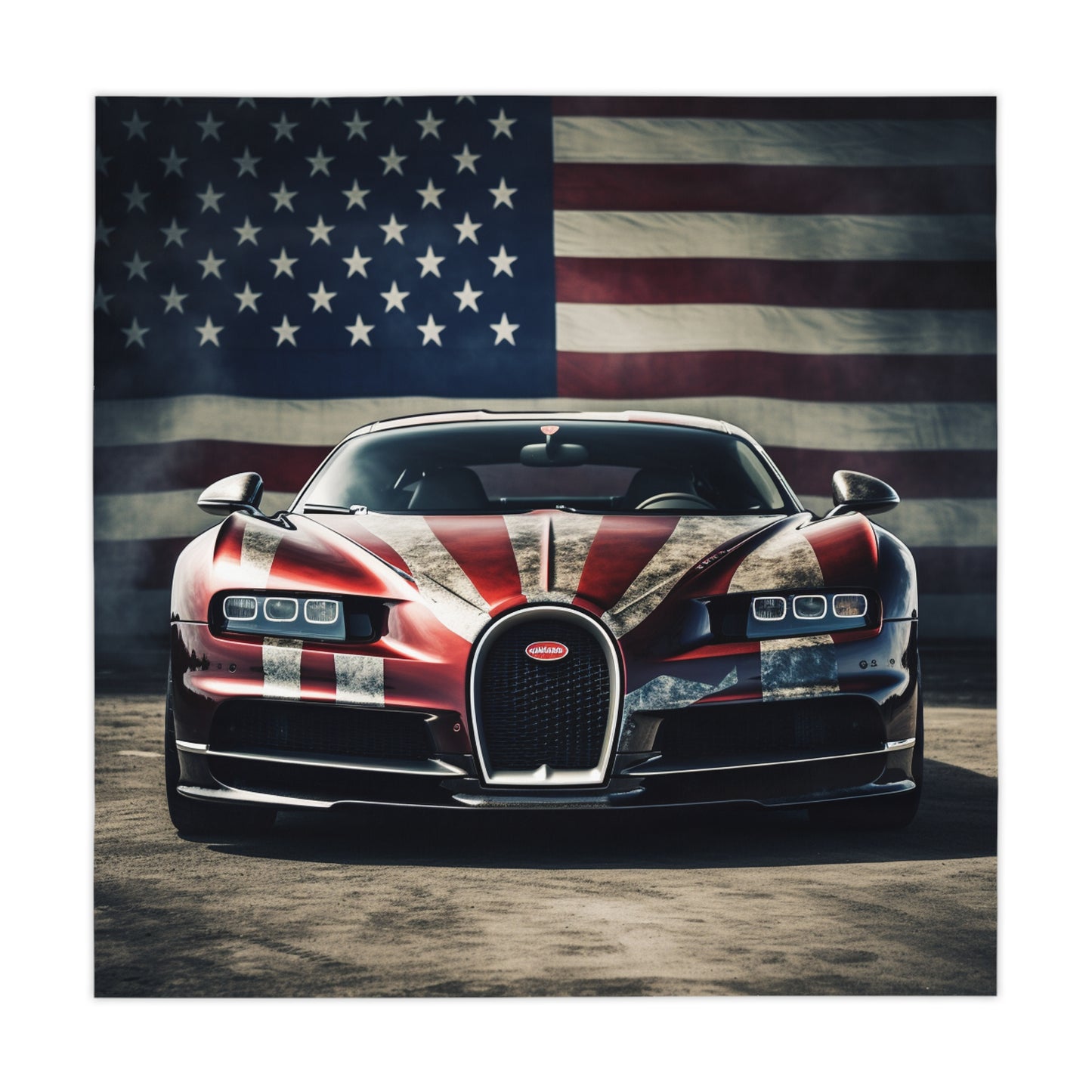 Tablecloth American Flag Background Bugatti 3