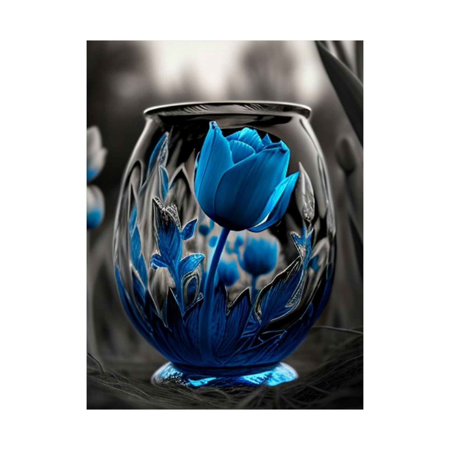 Premium Matte Vertical Posters Tulip Blue 2