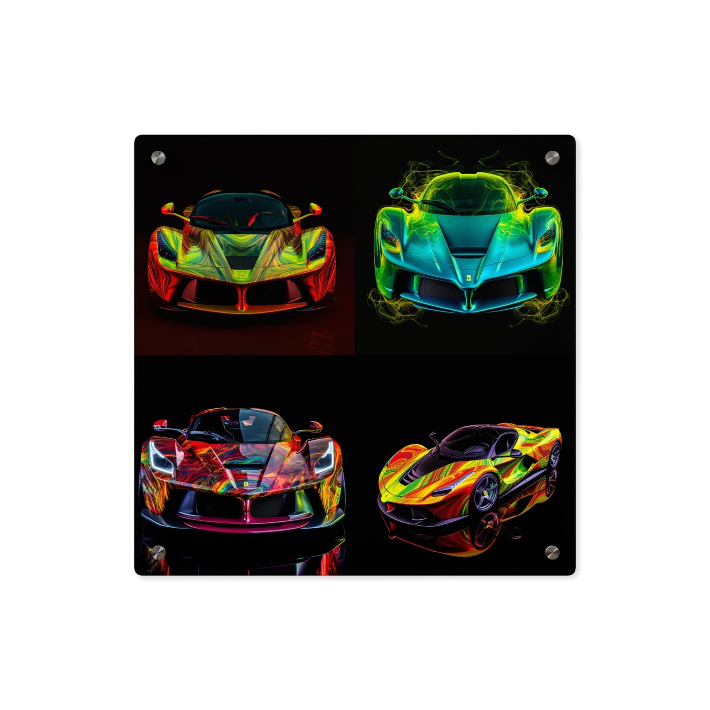 Acrylic Wall Art Panels Ferrari Neon 5