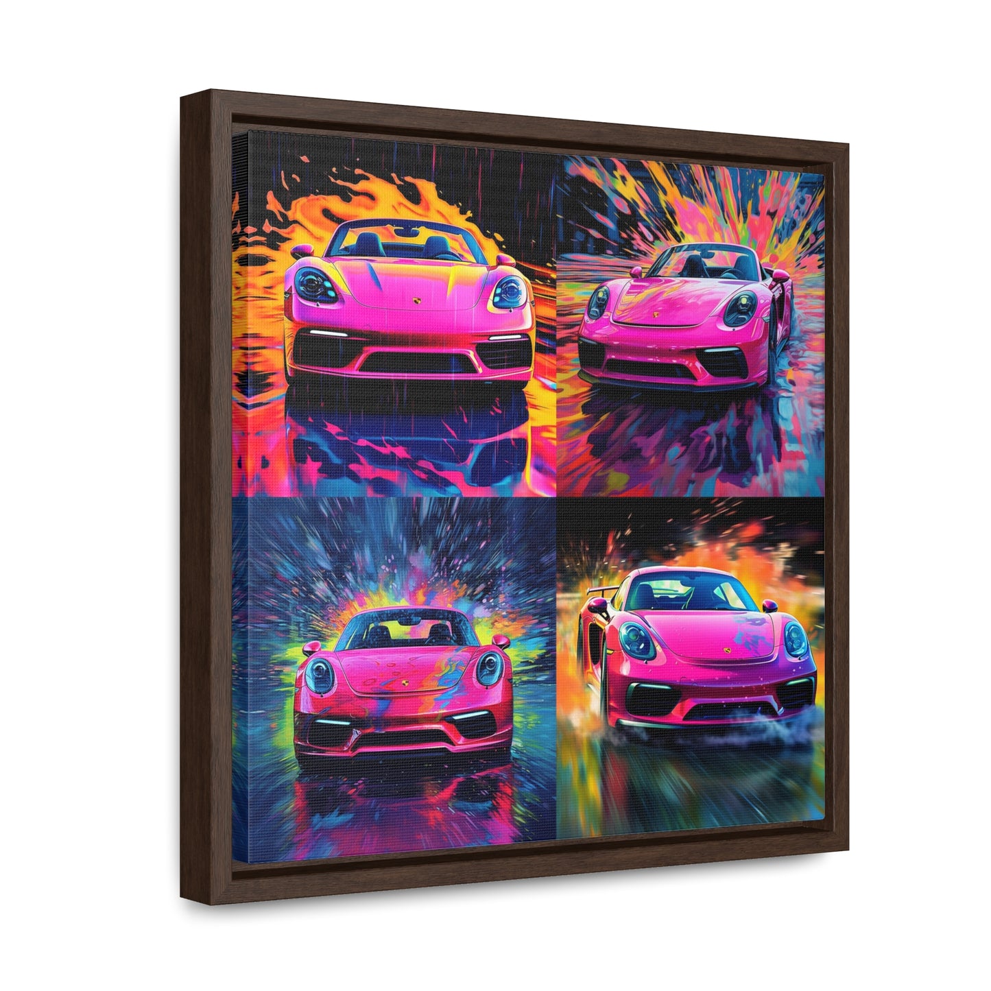 Gallery Canvas Wraps, Square Frame Pink Porsche water fusion 5