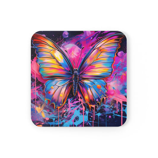 Corkwood Coaster Set Pink Butterfly Flair 3