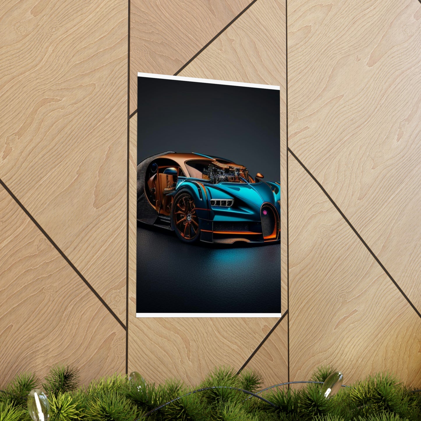 Premium Matte Vertical Posters Bugatti Blue 4