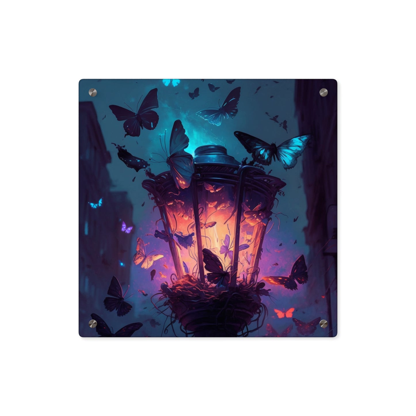 Acrylic Wall Art Panels Street Light Butterfly 3