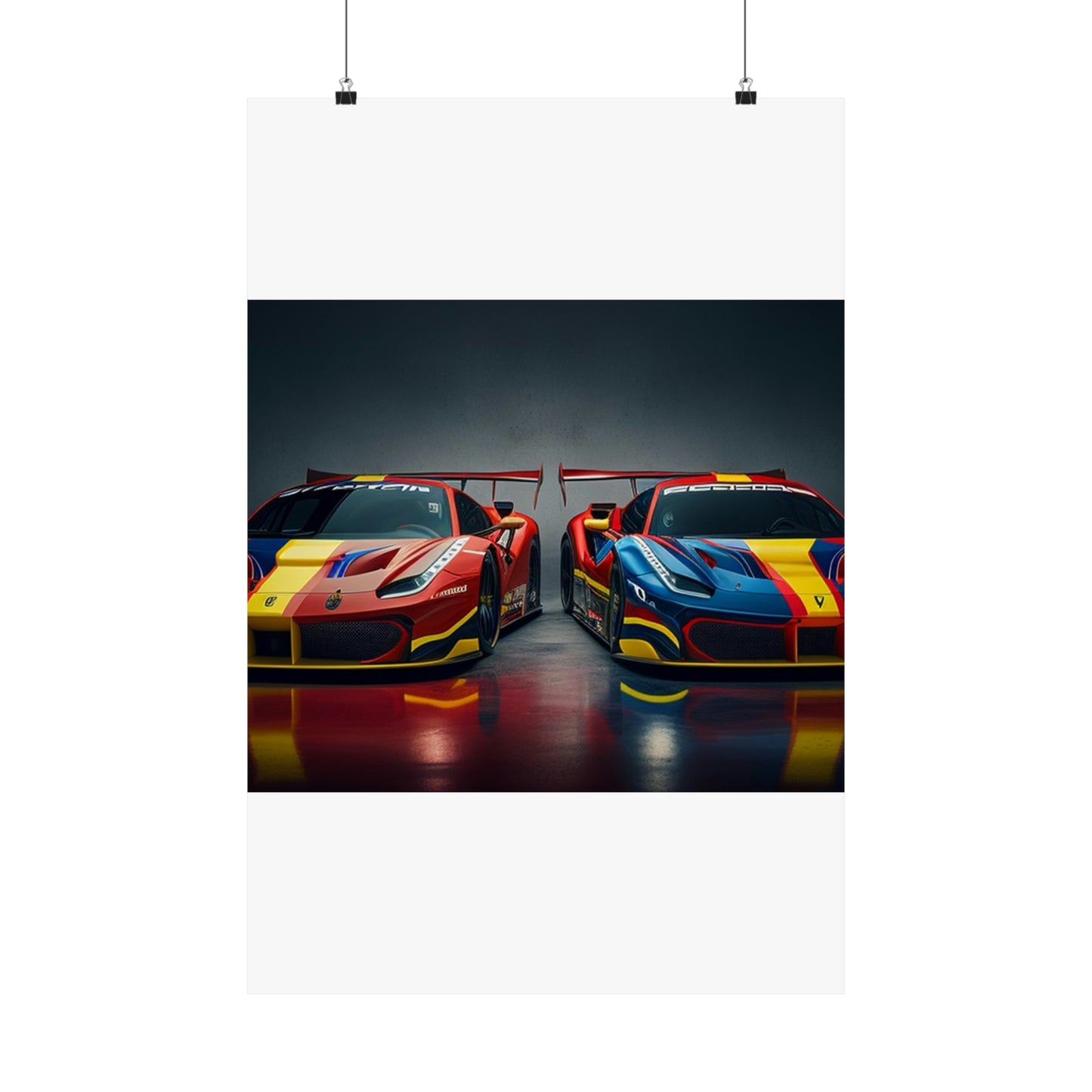 Premium Matte Vertical Posters Ferrari Red Blue 4