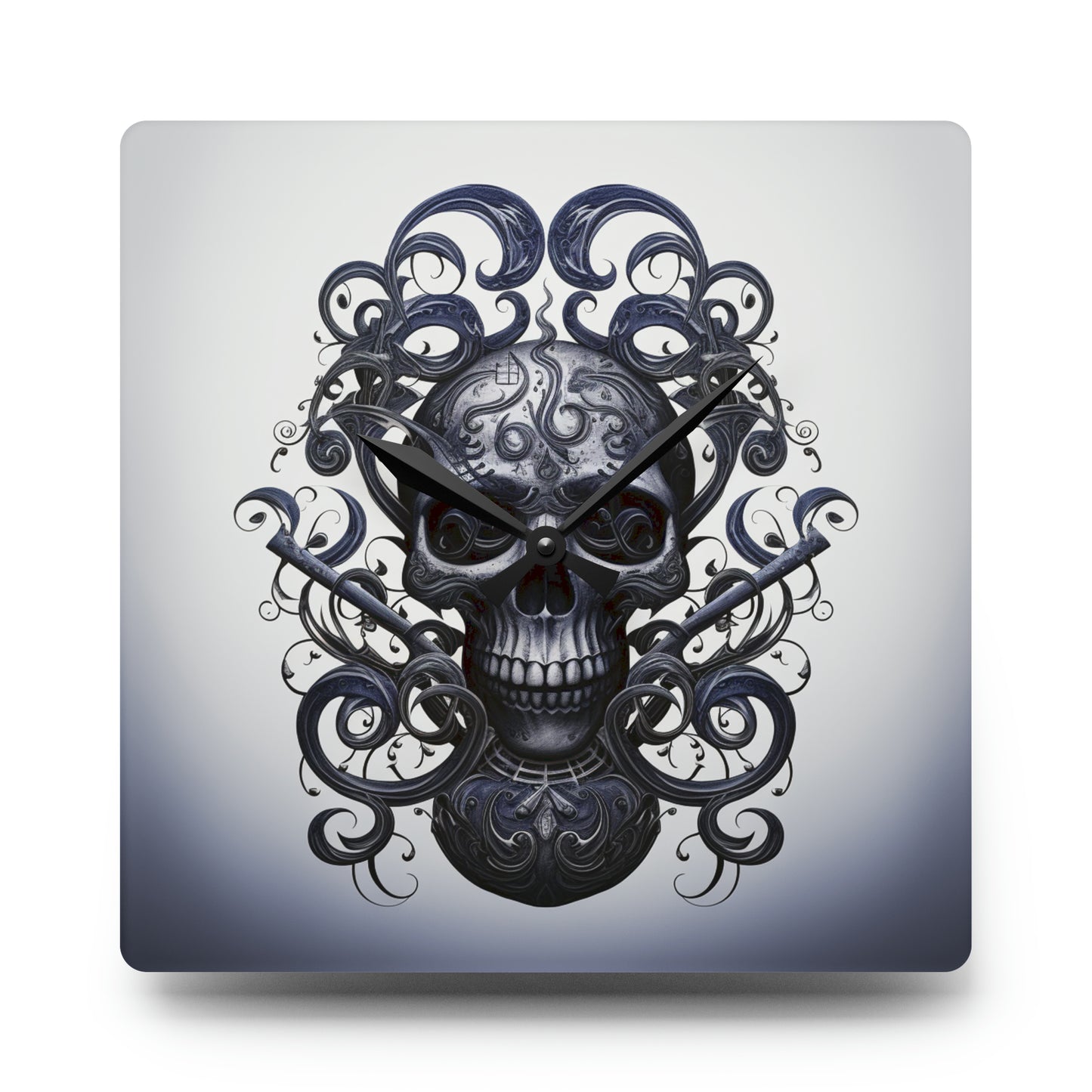 Acrylic Wall Clock Skull Treble Clef 1