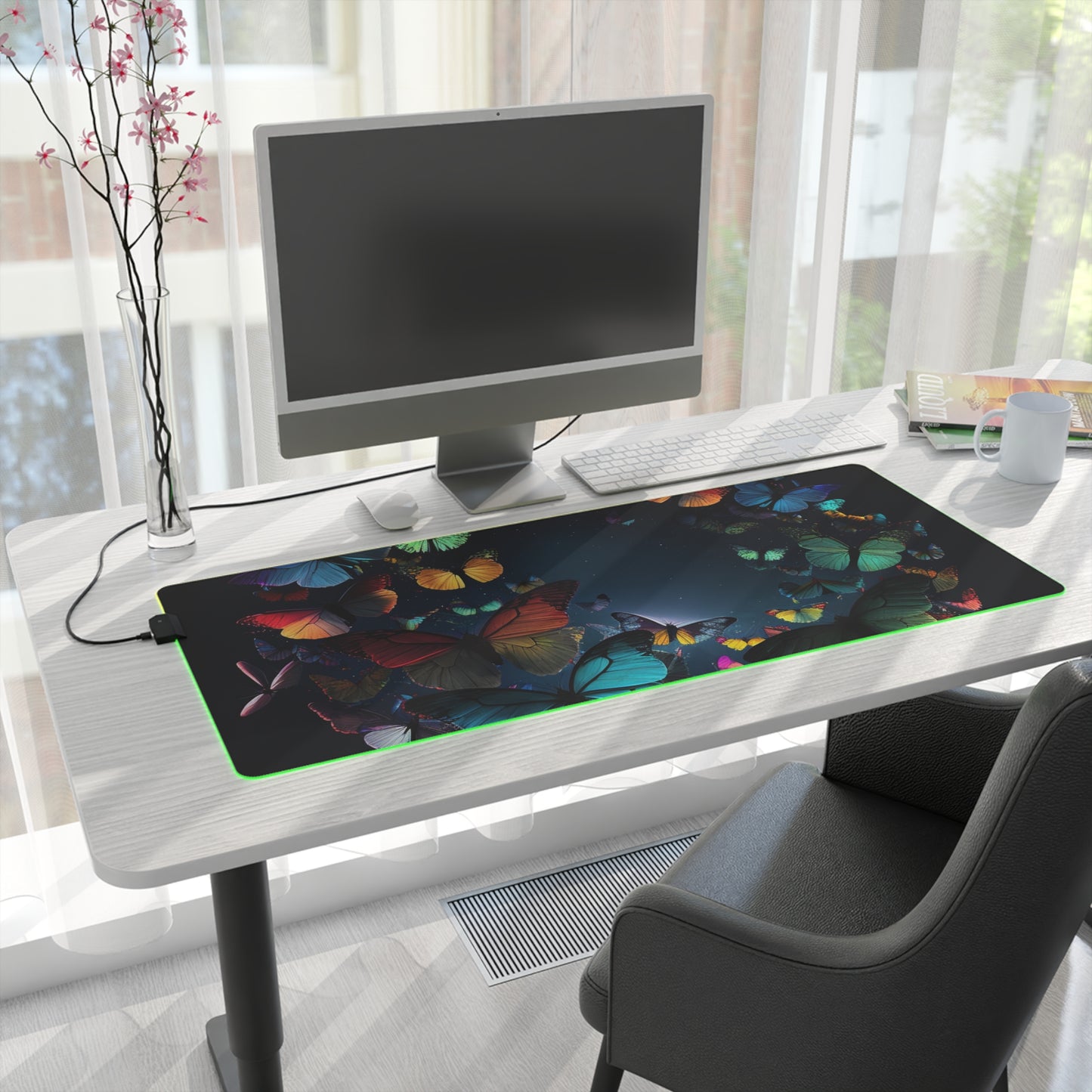 LED Gaming Mouse Pad Moon Butterfly 3