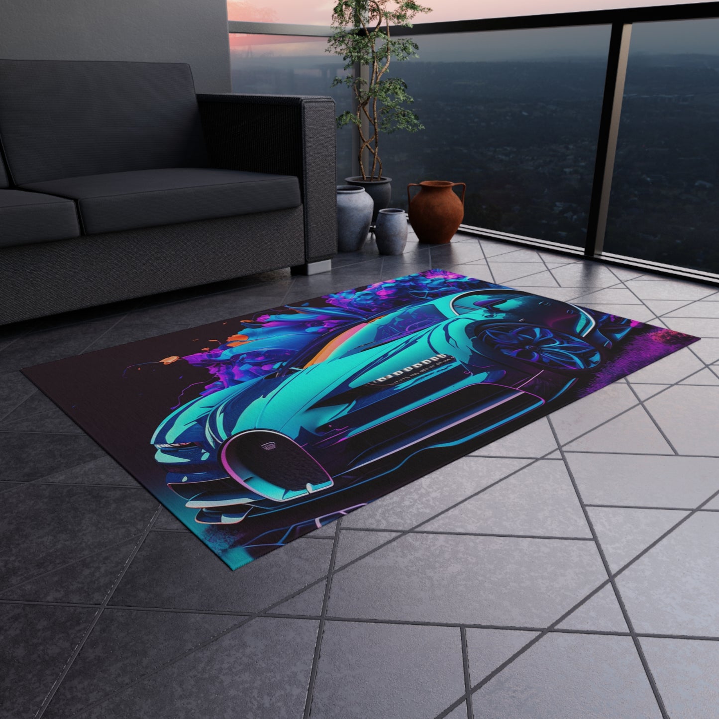 Outdoor Rug  Bugatti Neon Chiron 3