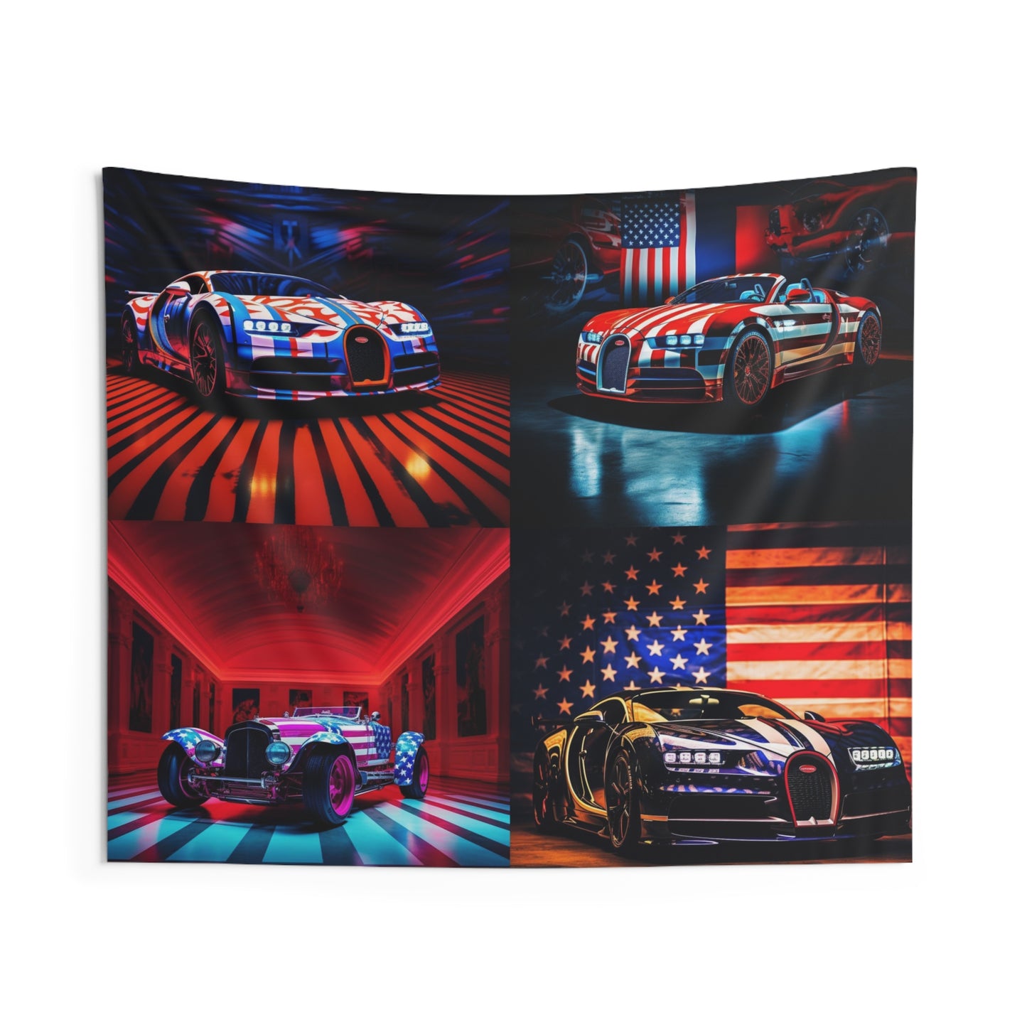 Indoor Wall Tapestries Macro Bugatti American Flag 5