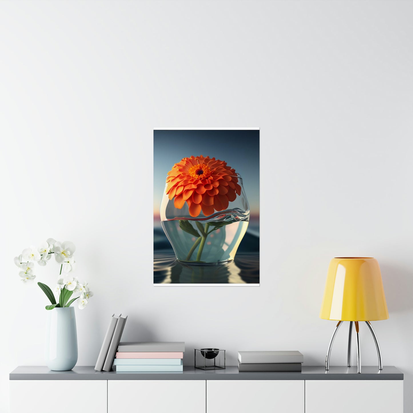 Premium Matte Vertical Posters Orange Zinnia 4