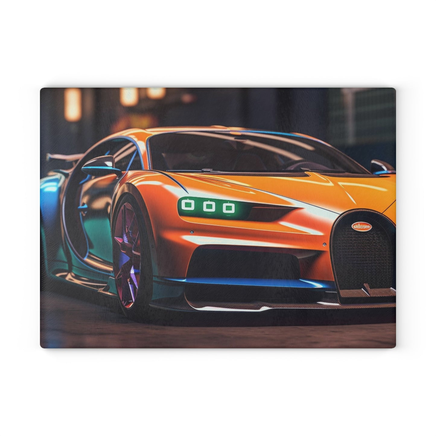 Glass Cutting Board Hyper Bugatti Neon Chiron 1