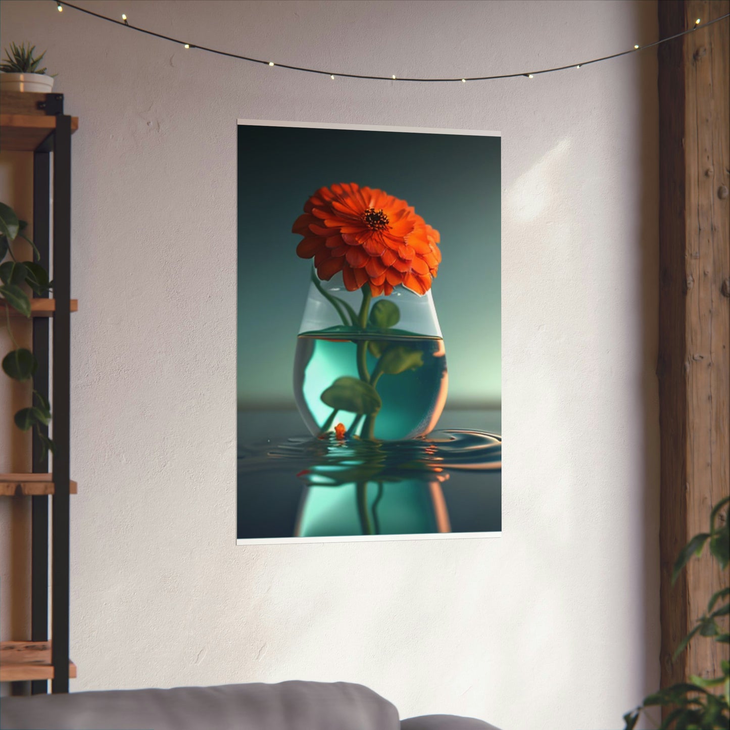 Premium Matte Vertical Posters Orange Zinnia 1