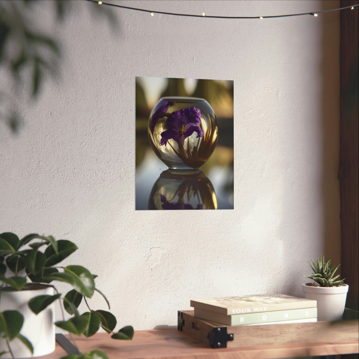 Premium Matte Vertical Posters Purple Iris in a vase 2