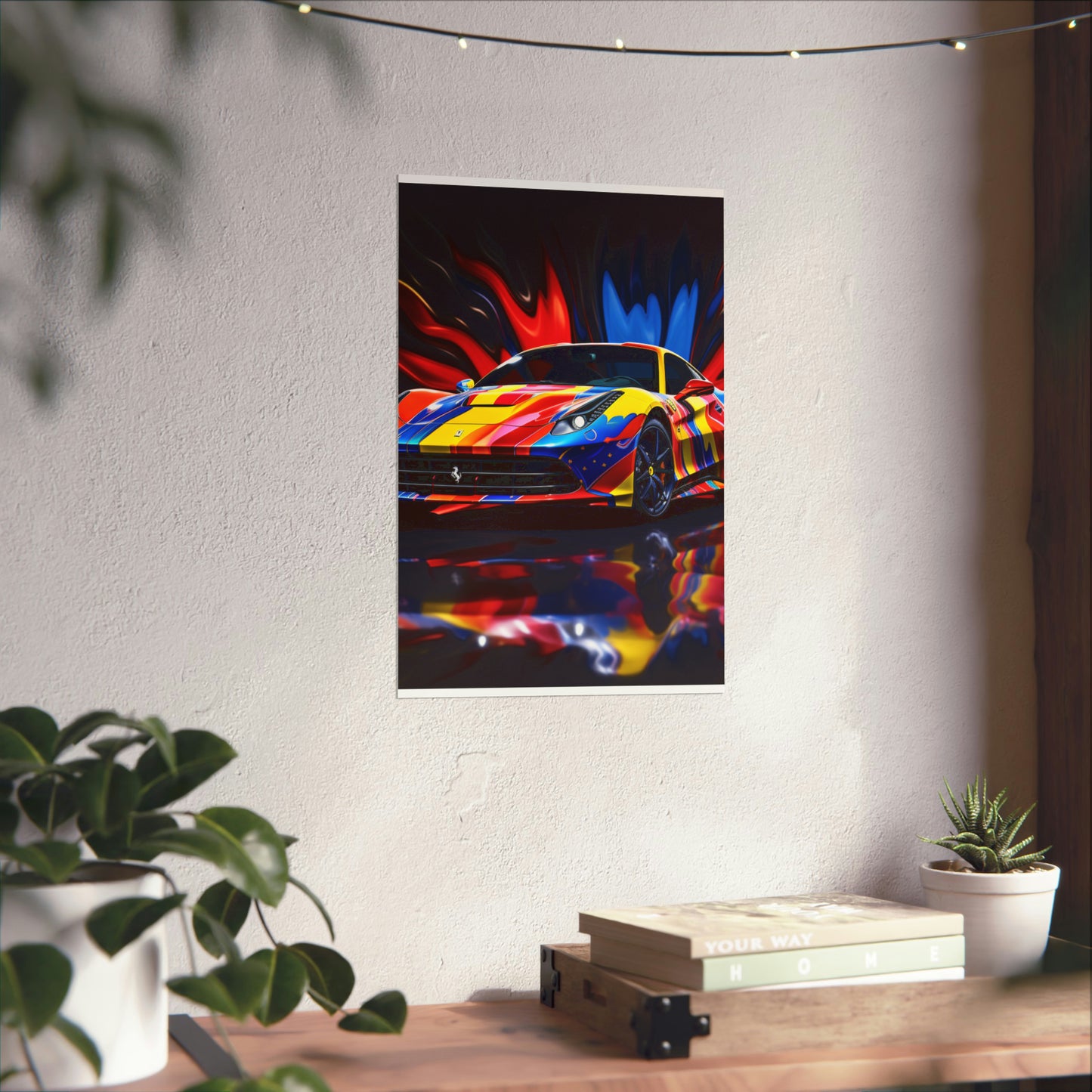 Premium Matte Vertical Posters Hyper Colorfull Ferrari 1