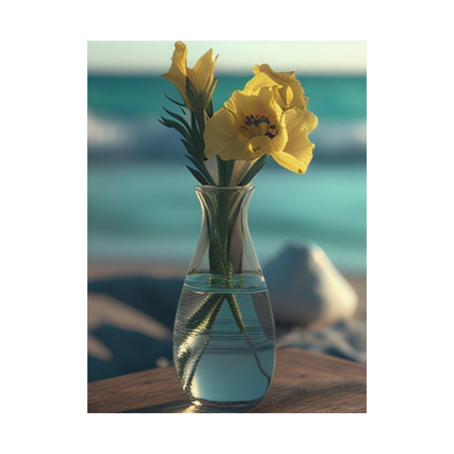 Premium Matte Vertical Posters Yellow Gladiolus glass 4