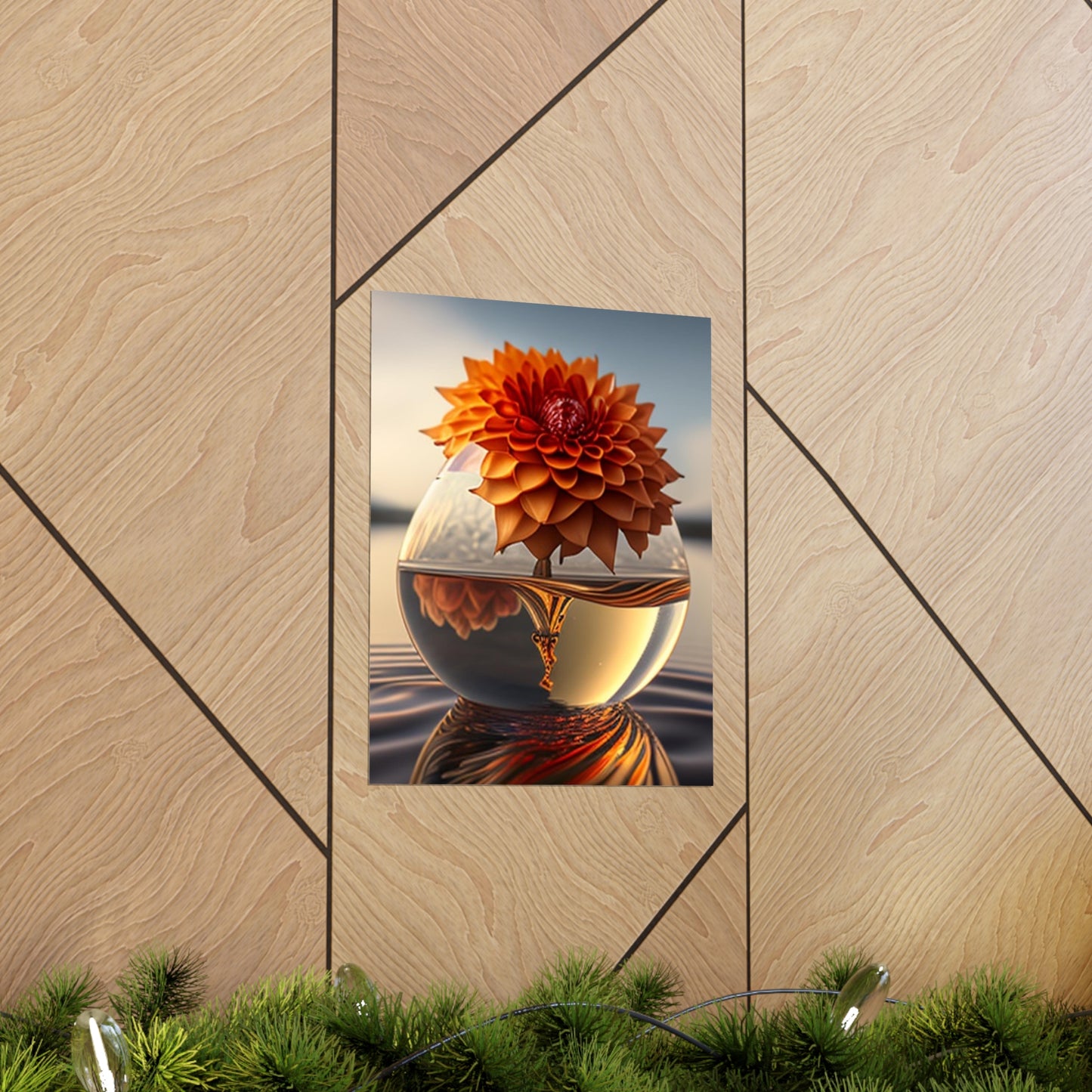 Premium Matte Vertical Posters Dahlia Orange 1