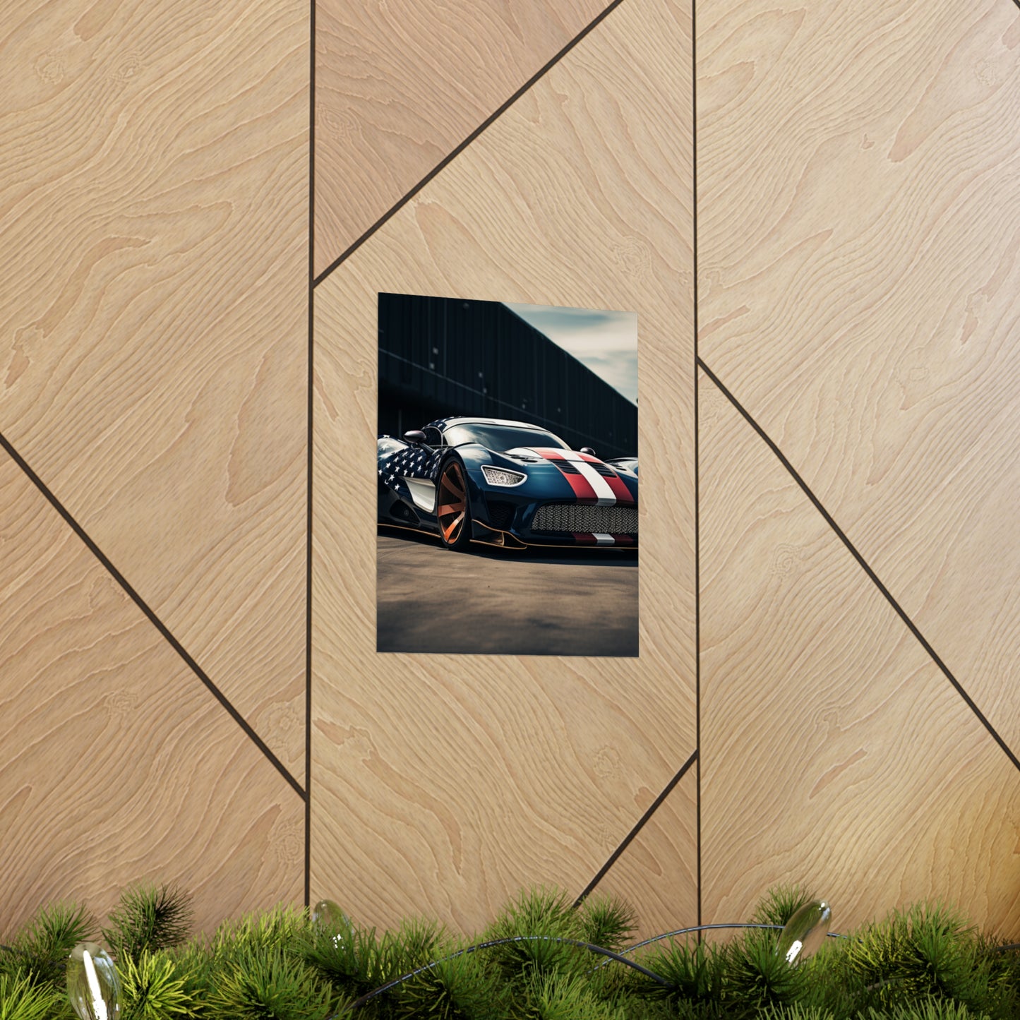 Premium Matte Vertical Posters Bugatti Flag American 2