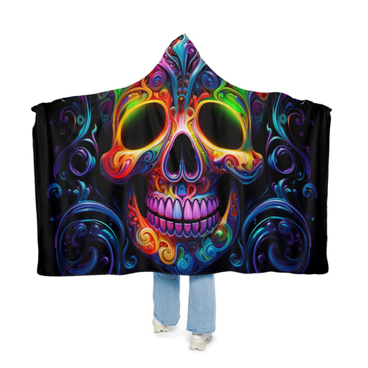 Snuggle Hooded Blanket Macro Skull Color 2