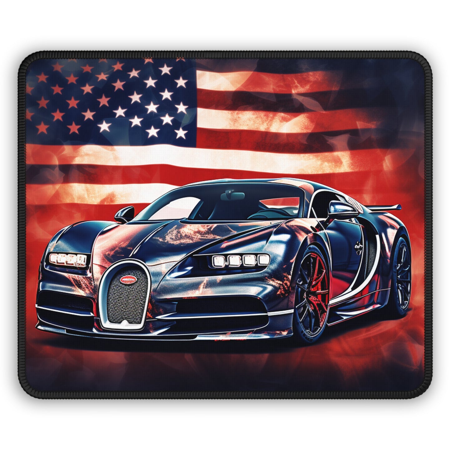 Gaming Mouse Pad  Abstract American Flag Background Bugatti 4