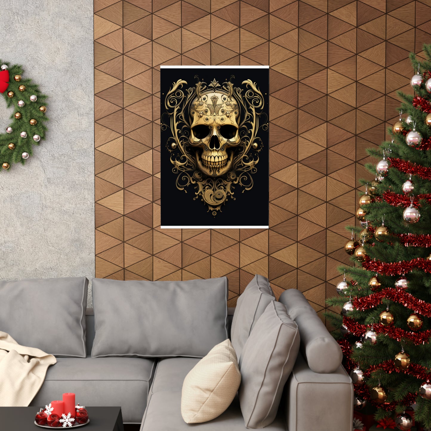 Premium Matte Vertical Posters Skull Treble Clef 3