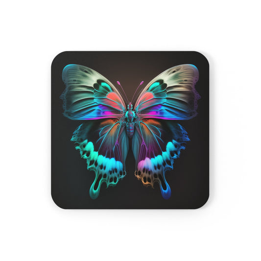 Corkwood Coaster Set Raw Hyper Color Butterfly 2