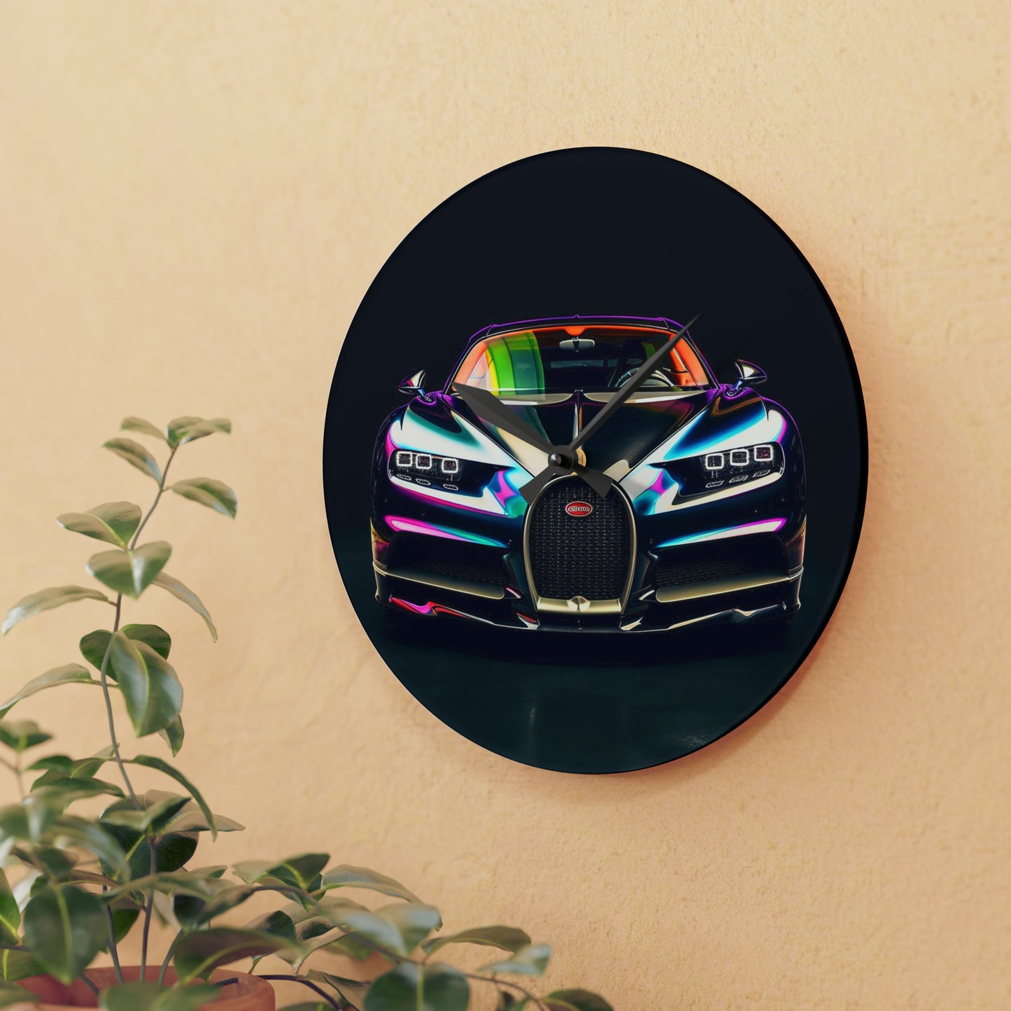 Acrylic Wall Clock Hyper Bugatti Chiron 4